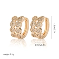Detail view of gold-plated hoop earrings with cubic zirconia and size dimensions - EH243