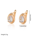 Fashionable gold plated earrings featuring pear cut zircon stones with dimensions - Eh262