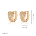 Gold plated heart hoop earrings with cubic zirconia, size 1.5cm by 1cm and 4g weight - Eh245