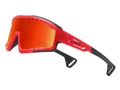 Sport-Radbrille mit mattem rotem Rahmen und oranger Verspiegelung für Outdoor - Roter Rahmen Orange Gläser