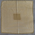Élégant foulard carré 70x70cm en soie synthétique avec rayures dorées et blanches - Géométrique Marron Doré
