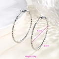 Silver chain textured hoop earrings 4.1cm diameter with 0.2cm width and polished finish - Size 61 Has An Outer Diameter Of Approximately 4.1 Cm.