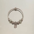 Silver snake chain bracelet with green beads and dreamcatcher feather charms - Fluorescent Dreamcatcher Bracelet (Buckle)