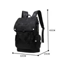 Mochila casual negra con estampado de estrellas y hebillas de cierre, tamaño 45x32x14cm - Estrella Pentagrama Negra