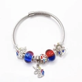 Elegante zilverkleurige bedelarmband met eenhoorn- en kleurrijke reuzenradbedels - Eenhoorn