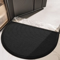 Semi-circular black luxury entry mat with diamond mesh texture and anti-slip backing - Custom Design