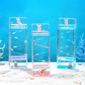 Set di 3 clessidre liquide a tema oceano con coniglietti e decorazioni gelato - Ornamento Scivolo Gelato