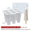 Professional 6-cavity spiral silicone popsicle mold for homemade ice cream treats - Six-spiral Popsicle - White Xg-78-3