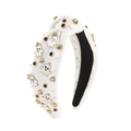 Serre-tête blanc noué avec breloques fantômes et perles pour fête d'Halloween tendance - Blanc