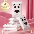 Portable 10-count baby wipes pack with cute panda pattern on soft pink background - Panda 10 PCS