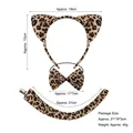 Leopard print cat ears headband with bowtie and tail set dimensions and specifications - Leopard Ears Three-piece Set [tail Clip]