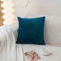 Peacock blue square velvet pillow cover with vertical wave pleated texture for sofa decor - Standard Square Cover Only / Green