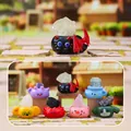 Cute animal resin base with natural crystal stones, featuring black cat and pink pig styles - Cute Healing Spirits Series (XH1124) / 6 Pcs/Set