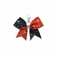 Cheerleader Glitzer Schlüsselanhänger mit rot-schwarzen Pailletten und Strassband - Rot-Schwarz