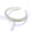 Luxury Baroque headband with sparkling rhinestones on a thick silver-tone metal base - Bright Silver