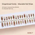 Christmas cartoon press-on nails featuring gingerbread man and Santa Claus designs - S3038-t
