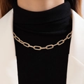 Goldene grobe Gliederkette mit strukturierter Oberfläche im modernen Hip-Hop-Stil - Gold (23118-nek-G)