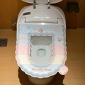 Cartoon dog print thickened U-shaped waterproof toilet seat cushion in blue and pink finish - Polka Dot Blue Puppy