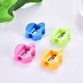 Mini apple-shaped pencil sharpeners in blue, green, pink, and yellow plastic set - Apple Shaped Style