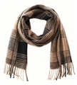 Autumn winter plaid scarf in black and brown checks with soft tassels for men and women - Black Yellow Plaid (30#) / 200X60CM (Including Fringe)