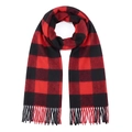 Red and black buffalo plaid scarf with fringes in a classic autumn winter check pattern - Red Black Plaid (34#) / 200X60CM (Including Fringe)