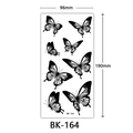 Waterproof temporary black and white butterfly sketch tattoo sticker sheet, 190x96mm - Bk-164 / 96*190mm