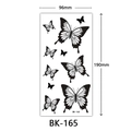96x190mm waterproof black and white butterfly temporary tattoo sticker sheet BK-165 - Bk-165 / 96*190mm
