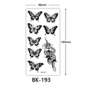 Monochrome sketch butterfly and snake rose design temporary tattoo sticker sheet - Bk-193 / 96*190mm