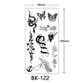 Temporary tattoo sticker sheet BK-122 with black sketch butterflies and snakes - Bk-122 / 96*190mm