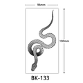 Black and white sketch snake temporary tattoo sticker sheet 96x190mm BK-133 design - Bk-133 / 96*190mm