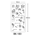 Black and white sketch tattoo sticker sheet model BK-183 with cat and floral motifs - Bk-183 / 96*190mm