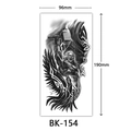 Thor Norse mythology character temporary tattoo sticker in black and white sketch style 96x190mm - Bk-154 / 96*190mm