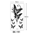 Waterproof black and white butterfly sketch temporary tattoo sticker 96x190mm BK-191 - Bk-191 / 96*190mm