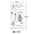 Sketch rose flower tattoo sticker sheet BK-175, 96x190mm size - Bk-175 / 96*190mm