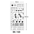 Temporary tattoo sticker sheet BK-168 with music and nature motifs 190x96mm - Bk-168 / 96*190mm
