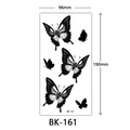 Black and white butterfly sketch temporary tattoo sticker sheet with dimensions BK-161 - Bk-161 / 96*190mm