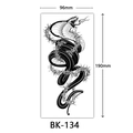 Black and white cobra snake sketch temporary tattoo sticker with thorns 96x190mm - Bk-134 / 96*190mm