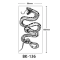 Detailed black snake sketch temporary tattoo sticker 96x190mm waterproof art BK-136 - Bk-136 / 96*190mm
