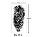 Black and white tribal temporary tattoo sticker for skin, 96x190mm size, model BK-156 - Bk-156 / 96*190mm