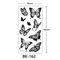 Black and white butterfly sketch temporary tattoo sticker sheet BK-162 190x96mm - Bk-162 / 96*190mm