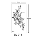 Minimalist black and white sketch floral and moon temporary tattoo sticker BK-213 - Bk-213 / 96*190mm