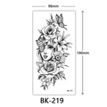 Sketch flower temporary tattoo sticker BK-219 featuring rose butterfly woman face - Bk-219 / 96*190mm