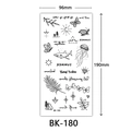 Sheet of black and white sketch temporary tattoos featuring butterfly and shark designs - Bk-180 / 96*190mm