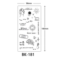 Minimalist black and white sketch style temporary tattoo sticker sheet model BK-181 - BK-181 / 96*190mm
