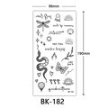 Sketch tattoo stickers with multiple small designs, model BK-182, size 96x190mm - BK-182 / 96*190mm
