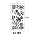 Large black and white temporary tattoo sheet with rose, snake, and gun designs - Bk-189 / 96*190mm