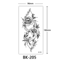 Black and white sketch floral temporary tattoo sticker with geometric moon design 96x190mm - Bk-205 / 96*190mm