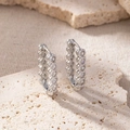 Elegant silver-plated hoop earrings featuring multiple heart-shaped clear zircons - Heart Cut Zirconia Wrap