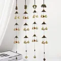 Chinese style bronze wind chime featuring four auspicious shapes and golden bells - Multi-layer Retro Bronze Gourd Lucky Cat Chime Style (B009-3B款)