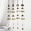 Antique bronze wind chime set featuring lucky cat and elephant designs for home decor - Metal Gourd Lucky Cat Auspicious Beast Style (G-262B款)